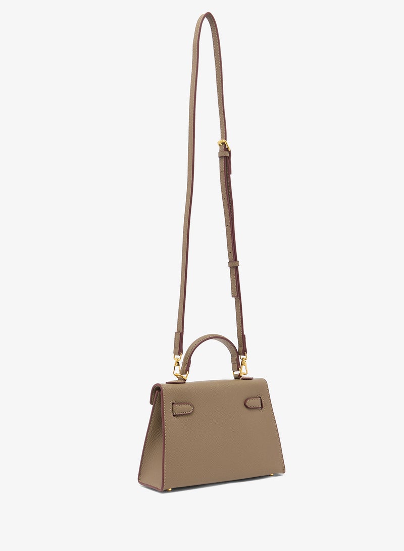 ELLA Structured Gold Accent Satchel Bag - Image 2